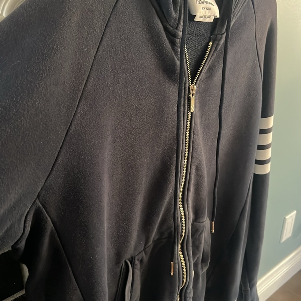 Thom Browne Classic Loop Back Four Bar Full Zip Hoodie - Picture 12 of 17